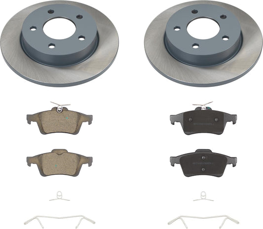 MOTEX Rear Disc Brake Kit with Ceramic Pads for 2005-2013 Mazda 3 2009-2010 & 2012-2013 3 Sport (with 265mm Rotor)