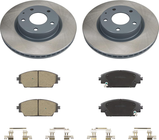 MOTEX Front Disc Brake Kit with Ceramic Pads for 2014-2018 Mazda 3 (with 295mm Rotor)