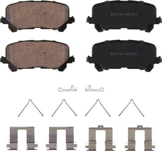 Motex Rear Brake Pads BFC1724 Compatible with 2017-2018 2020-2025 Honda Ridgeline, 2020-2025 Passport, 2016-2022 Pilot, 2014-2016 Acura MDX