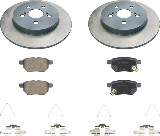 MOTEX Rear Disc Brake Kit for 2010-2022 Toyota Prius 2017-2022 Prius Prime 2019-2022 Prius AWD-e 2009-2010, 2016-2019 Corolla 2012-2015 Prius Plug-In, 2009-2010 Pontiac Vibe (with 259mm rotor)