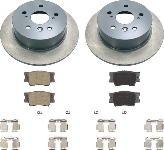 MOTEX Rear Disc Brake Kit with Ceramic Pads for 2007-2012 Lexus ES350, 2008-2012 Toyota Avalon, 2007-2011 Camry (with 281mm Rotor)