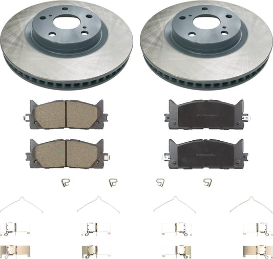 MOTEX Front Disc Brake Kit with Ceramic Pads for 2007-2017 Toyota Camry 2008-2018 Avalon (with 296mm Rotor)