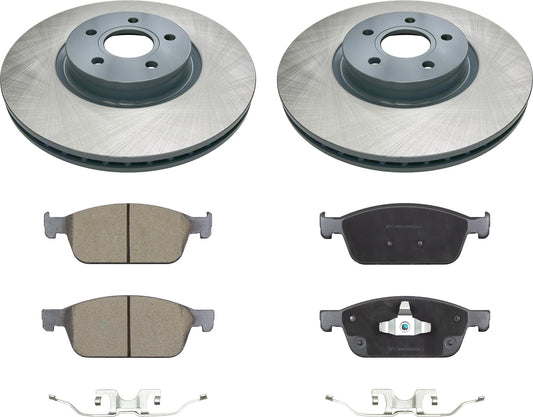 MOTEX Front Disc Brake Kit with Ceramic Brake Pads for 2013-2016 Ford Escape 2014-2018 Transit Connect 2013-2015 Focus (with 320mm Rotor)