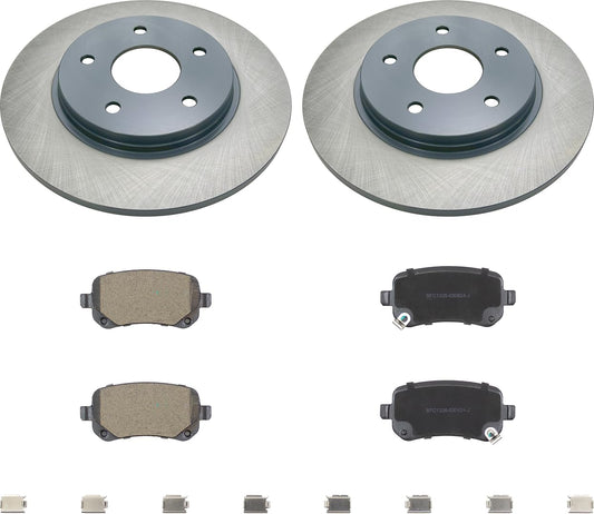 MOTEX Rear Disc Brake Kit with Ceramic Pads for 2008-2012 Chrysler Town & Country, 2008-2012 Dodge Grand Caravan, 2009-2012 Dodge Journey, 2009-2012 VW Routan, 2012 Ram C/V (with 305mm Rotor)