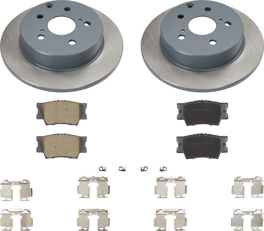 MOTEX Rear Disc Brake Kit with Ceramic Pads for 2006-2018 Toyota RAV4, 2010-2011 Lexus HS250h (with 281mm rotor)