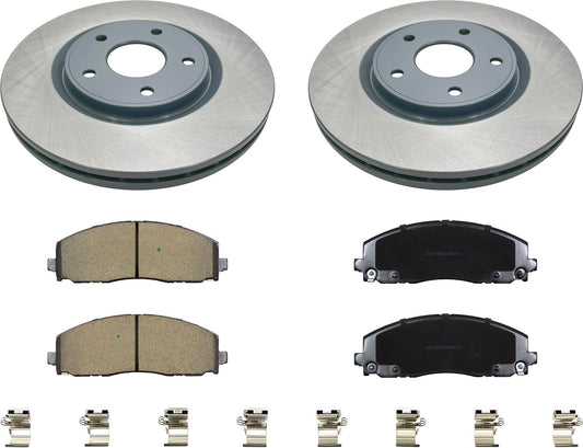 MOTEX Front Disc Brake Kit for 2012-2020 Dodge Journey, 2012-2020 Grand Caravan, 2017-2021 Chrysler Pacifica, 2011-2016 Town & Country, 2020-2021 Voyager, 2013-2014 VW Routan (with 330mm Rotor)
