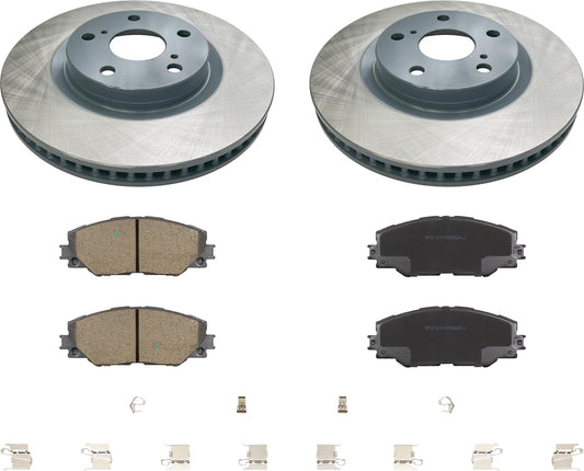 MOTEX Front Disc Brake Kit with Ceramic Pads for 2006-2018 Toyota RAV4, 2009-2013 Matrix, 2017-2018 Corolla iM, 2016-2020 Mirai, 2011-2016 Scion tC, 2016 iM, 2009-2010 Pontiac Vibe (with 296mm Rotor)