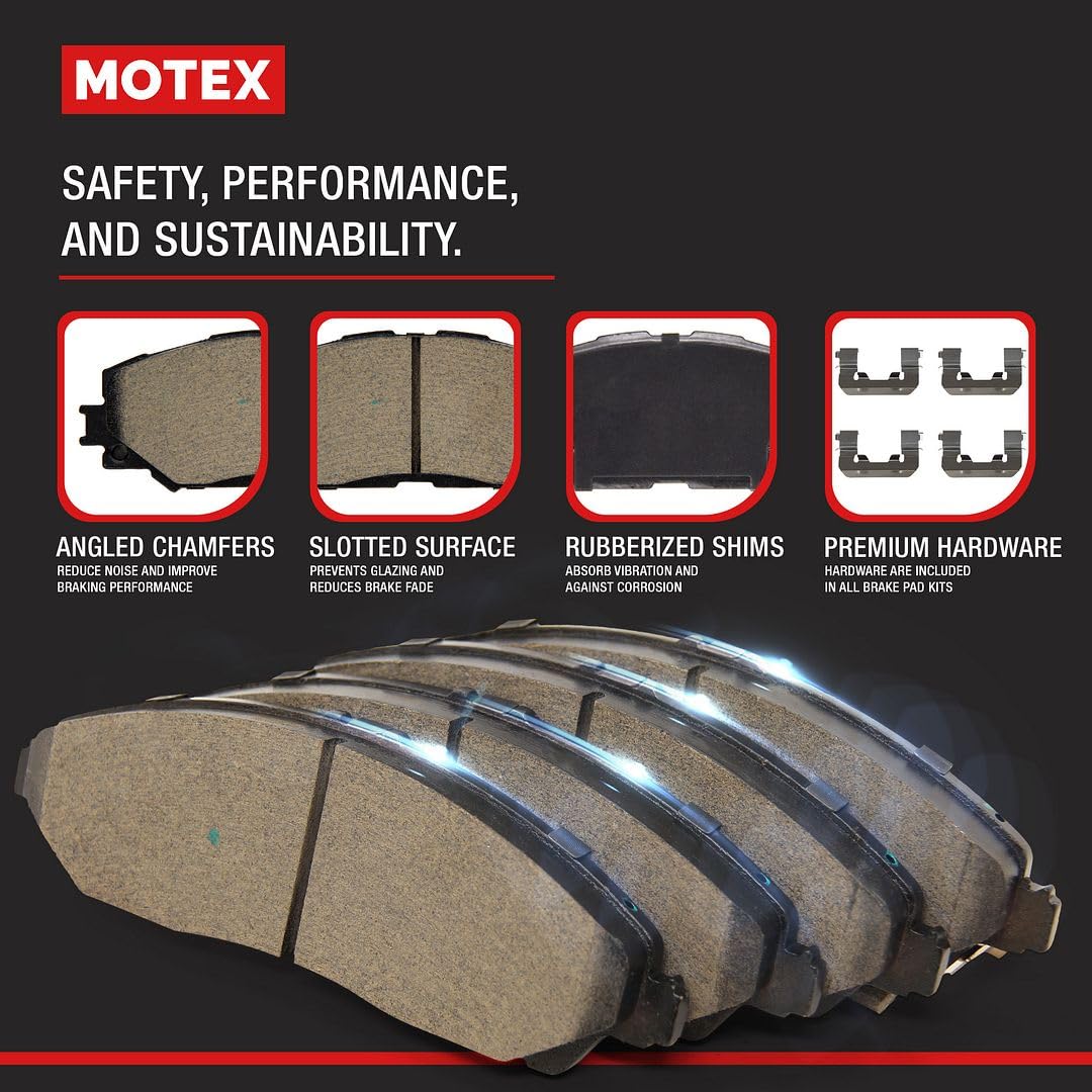 Motex Front Brake Pads BFC2209 Compatible with 2020-2025 Mercedes-Benz GLB250, 2020-2025 CLA250, 2021-2025 GLA250, 2022-2025 EQB 300, 2022-2025 EQB 350, 2019-2024 G550, 2020-2023 GLE350
