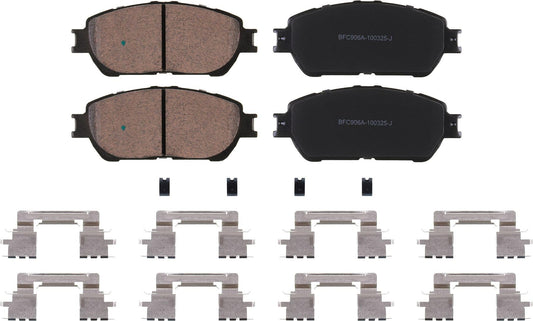 Motex Front Brake Pads BFC906A Compatible with 2005-2015 Toyota Tacoma RWD, 2004-2010 Sienna, 2004-2008 Solara, 2005-2007 Avalon, 2005-2006 Camry