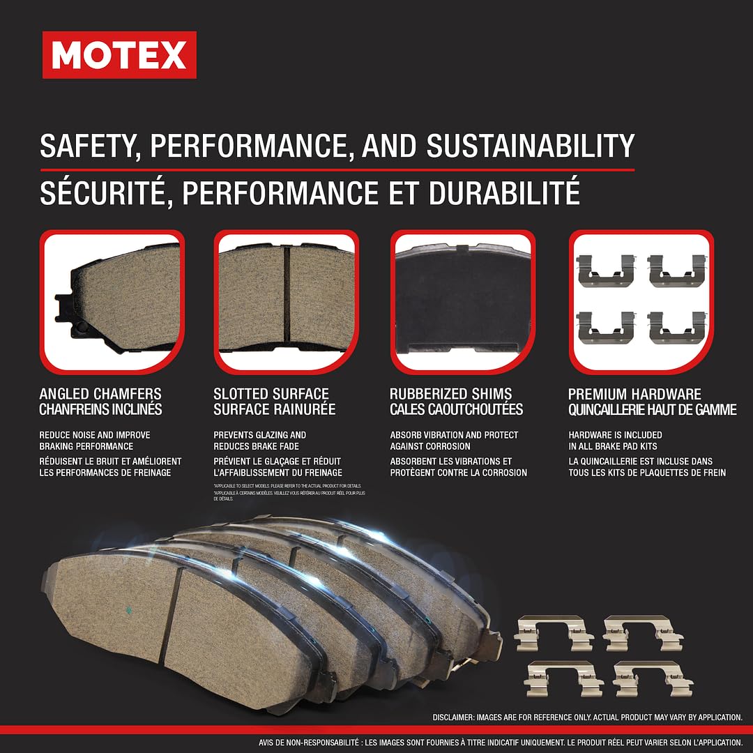MOTEX Front Disc Brake Kit with Ceramic Pads for 2014-2017 Nissan Rogue (with 296mm Rotor)