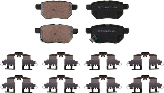 Motex Rear Brake Pads BFC1354 Compatible with 2019-2022 Toyota Prius, 2017-2022 Prius Prime, 2009-2010 2013-2020 Corolla, 2014-2018 Yaris, 2009-2013 Matrix FWD, 2011-2016 Scion tC, 2008-2015 xB