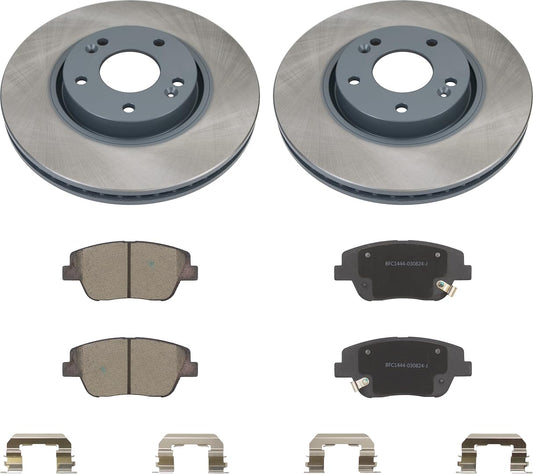 MOTEX Front Disc Brake Kit with Ceramic Brake Pads for 2011-2016 Kia Optima, 2011-2015 Hyundai Sonata (with 300mm Rotor)