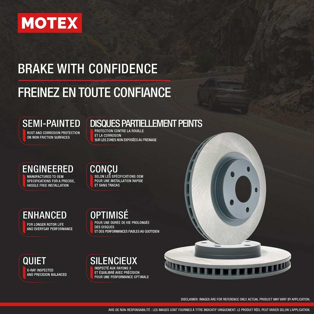 MOTEX Rear Disc Brake Kit with Ceramic Pads for 2015-2020 VW e-Golf, 2015-2018 Audi A3 Quattro, 2015-2020 A3, 2016-2018 A3 Sportback e-tron (with 272mm Rotor)