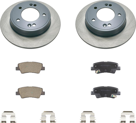 MOTEX Rear Disc Brake Kit with Ceramic Pads for 2011-2016 Hyundai Elantra, 2013-2016 Elantra GT, 2013-2014 Elantra Coupe, 2016-2018 Kia Forte5, 2017 Forte (with 262mm Rotor)