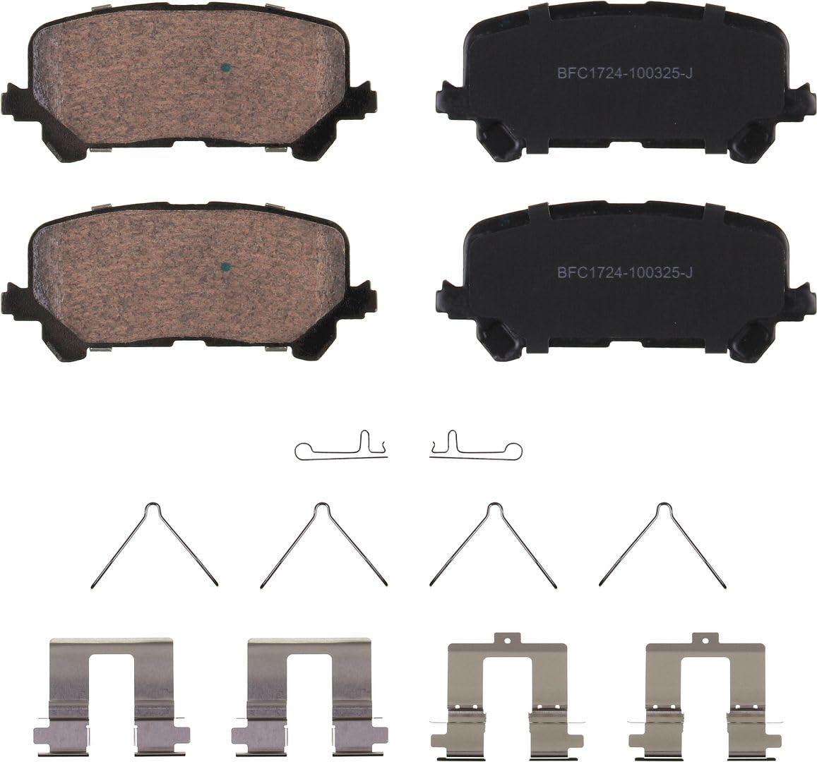 Motex Rear Brake Pads BFC1724 Compatible with 2017-2018 2020-2025 Honda Ridgeline, 2020-2025 Passport, 2016-2022 Pilot, 2014-2016 Acura MDX