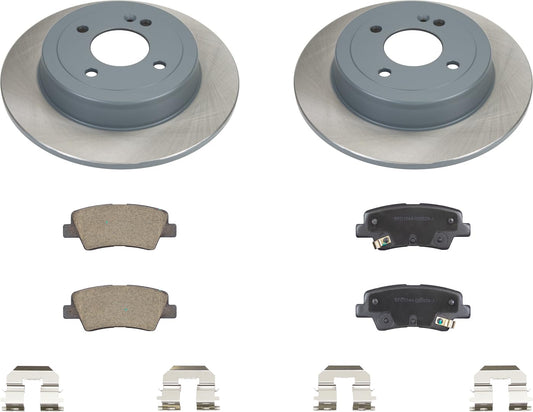 MOTEX Rear Disc Brake Kit with Ceramic Pads for 2012-2018 Kia Rio, 2012-2017 Hyundai Accent (with 262mm rotor)