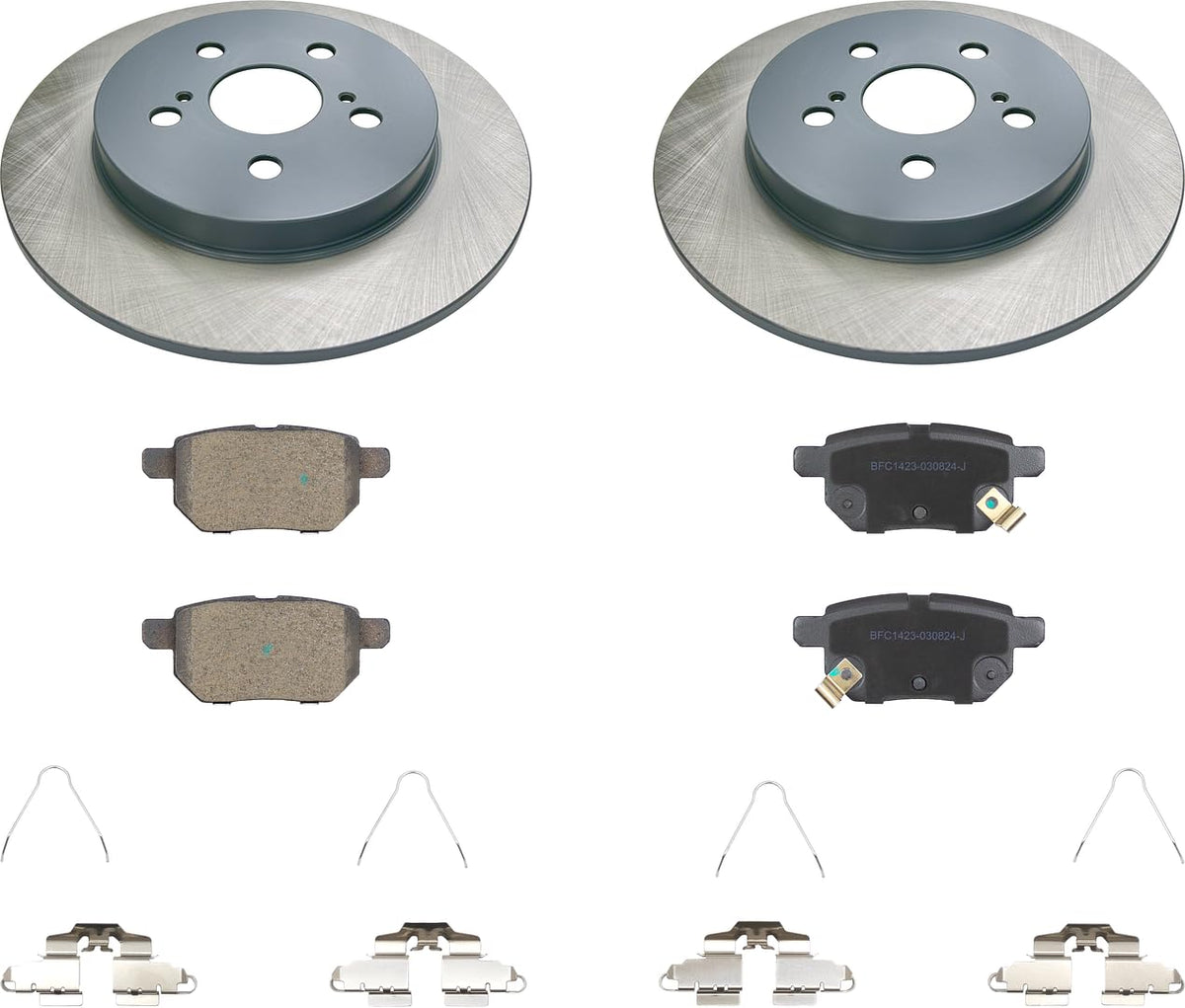 MOTEX Rear Disc Brake Kit for 2010-2022 Toyota Prius 2017-2022 Prius Prime 2019-2022 Prius AWD-e 2009-2010, 2016-2019 Corolla 2012-2015 Prius Plug-In, 2009-2010 Pontiac Vibe (with 259mm rotor)