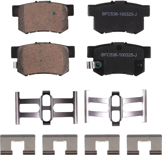Motex Rear Brake Pads BFC536 Compatible with 2003-2011 Honda Element, 2002-2004 Civic Si, 2002-2004 CR-V, 1995-1998 Odyssey, 1994-1996 Accord, 2007-2012 Acura RDX AWD, 1995-1996 1999-2008 TL
