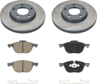 MOTEX Front Disc Brake Kit with Ceramic Pads for 2004-2013 Mazda 3 2009-2013 3 Sport (with 278mm Rotor)
