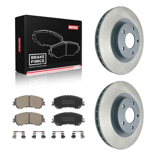 MOTEX Rear Disc Brake Kit with Ceramic Pads for 2015-2020 VW e-Golf, 2015-2018 Audi A3 Quattro, 2015-2020 A3, 2016-2018 A3 Sportback e-tron (with 272mm Rotor)