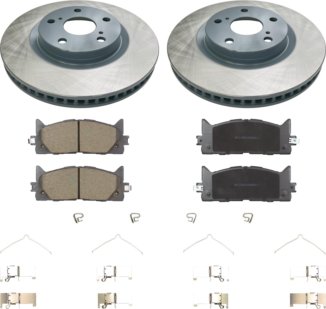 MOTEX Front Disc Brake Kit with Ceramic Pads for 2007-2017 Toyota Camry 2008-2018 Avalon (with 296mm Rotor)