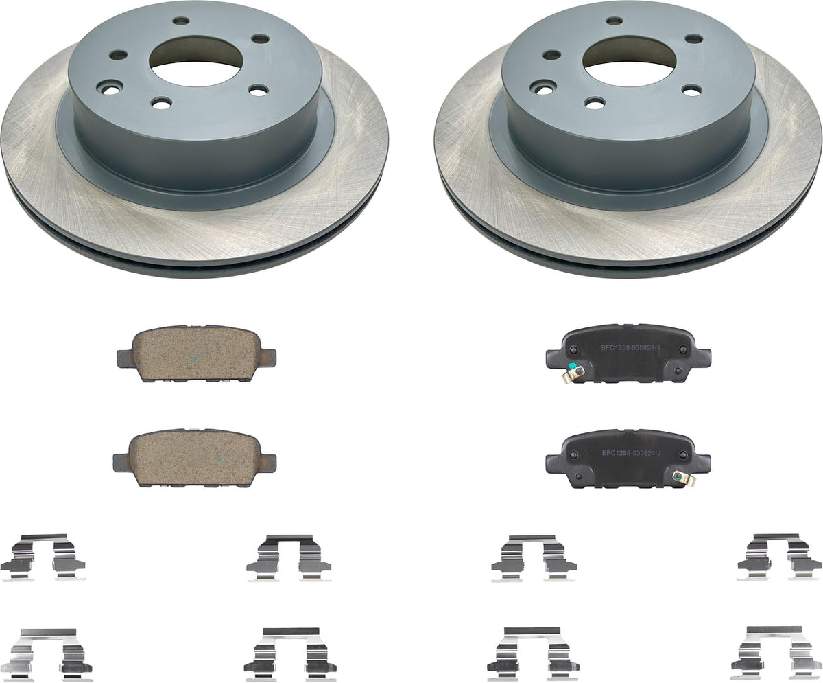 MOTEX Rear Disc Brake Kit with Ceramic Pads for 2008-2013 Nissan Rogue 2014-2017 Juke 2014-2015 Rogue Select (with 292mm rotor)