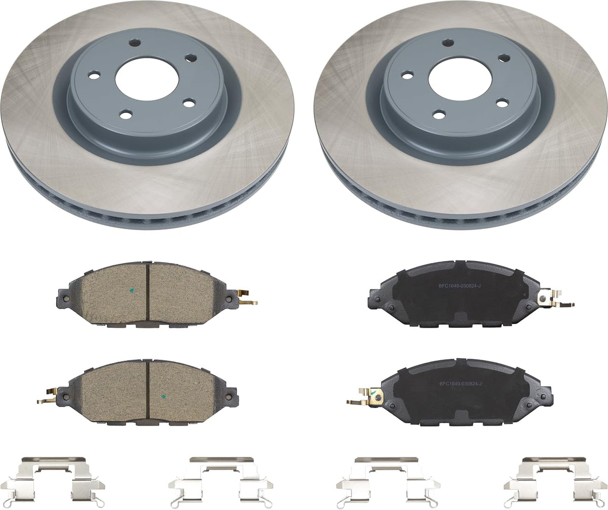 MOTEX Front Disc Brake Kit with Ceramic Pads for 2013-2020 Nissan Pathfinder, 2015-2021 Murano, 2014-2020 INFINITI QX60, 2013 JX35 (with 320mm Rotor)