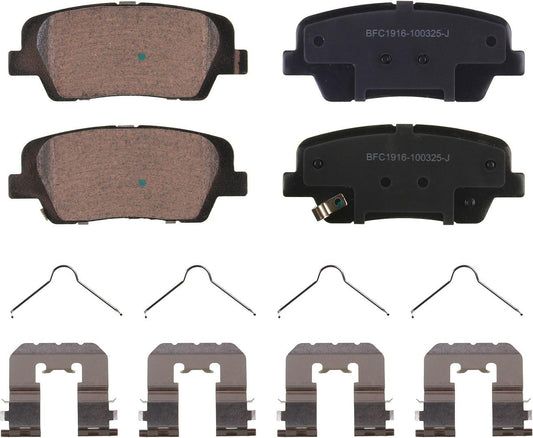 Motex Rear Brake Pads BFC1916 Compatible with 2019 Hyundai Santa Fe XL, 2017-2018 Santa Fe