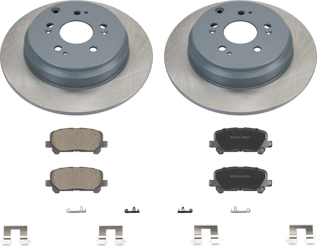 MOTEX Rear Disc Brake Kit with Ceramic Pads for 2007-2013 Acura MDX, 2010-2013 ZDX, 2011-2017 Honda Odyssey, 2009-2015 Pilot (with 334mm Rotor)