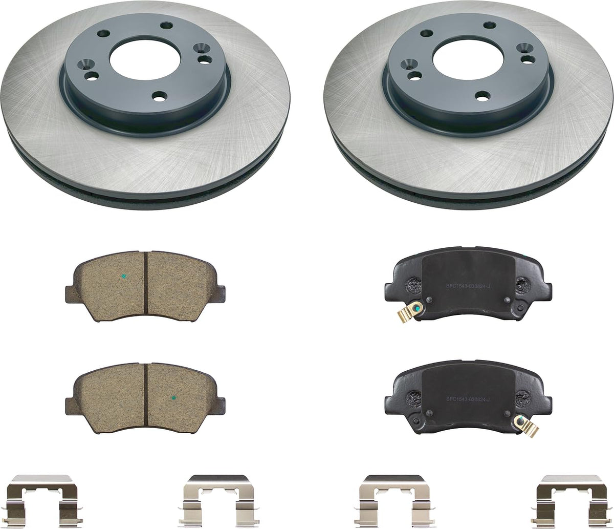 MOTEX Front Disc Brake Kit with Ceramic Pads for 2010-2018 Kia Forte, 2014-2016 Forte Koup, 2016 Forte5, 2011-2016 Hyundai Elantra, 2013-2016 Elantra GT, 2013 Elantra Coupe (with 280mm rotor)