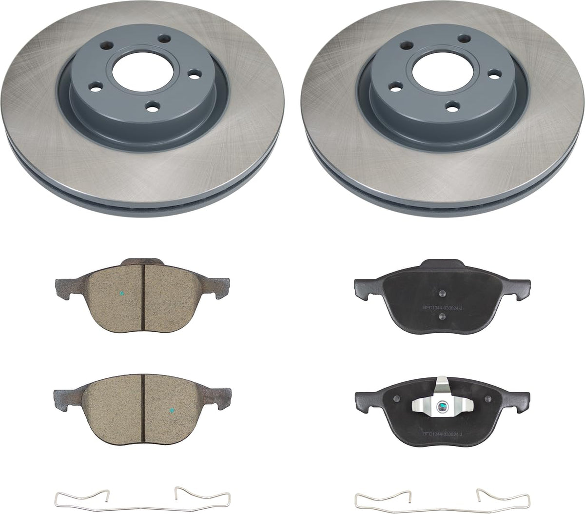 MOTEX Front Disc Brake Kit with Ceramic Pads for 2013-2016 Ford Escape, 2013-2017 C-Max, 2007-2013 Volvo C30, 2004 S40 (with 300mm Rotor)