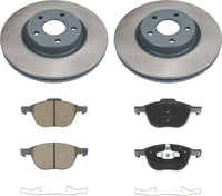 MOTEX Front Disc Brake Kit with Ceramic Pads for 2013-2016 Ford Escape, 2013-2017 C-Max, 2007-2013 Volvo C30, 2004 S40 (with 300mm Rotor)