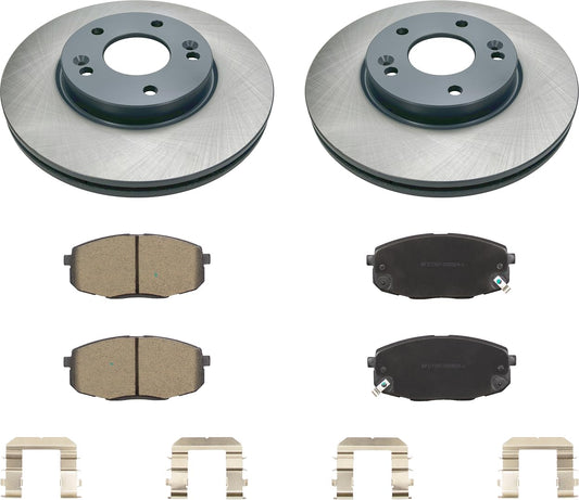 MOTEX Front Disc Brake Kit with Ceramic Pads for 2014-2016 Kia Soul (with 280mm Rotor)