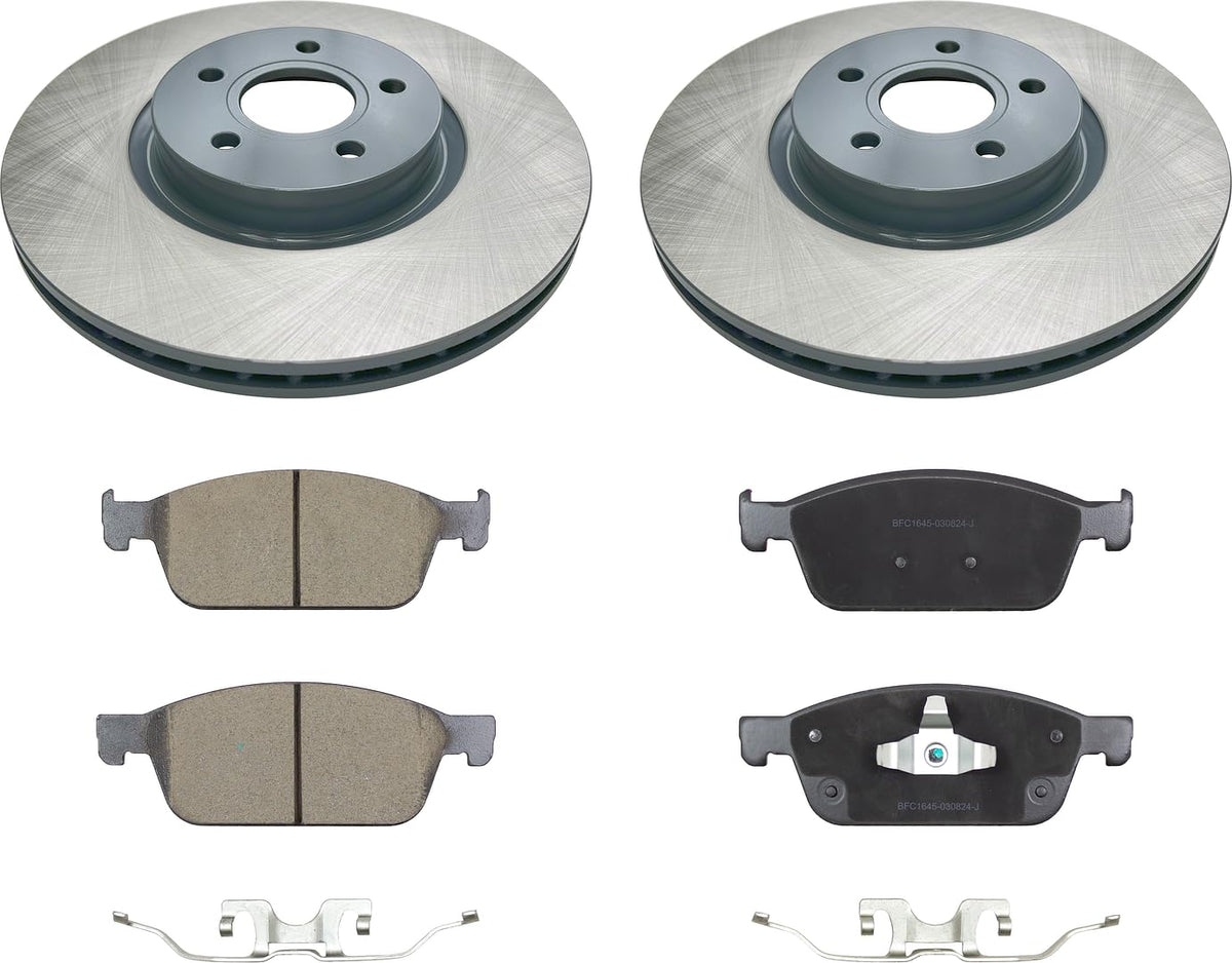 MOTEX Front Disc Brake Kit with Ceramic Brake Pads for 2013-2016 Ford Escape 2014-2018 Transit Connect 2013-2015 Focus (with 320mm Rotor)