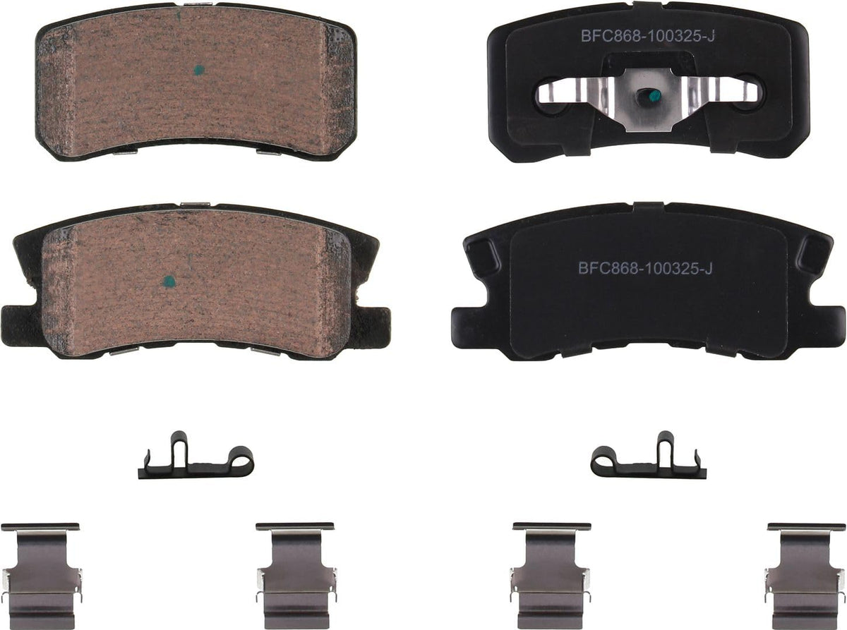 Motex Rear Brake Pads BFC868 Compatible with 2007-2017 Jeep Compass code BR1, 2007-2017 Patriot code BR1, 2009 Dodge Caliber, 2007-2010 Chrysler Sebring 2.7L, 2008-2014 Mitsubishi Lancer
