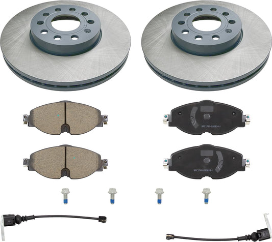 MOTEX Front Disc Brake Kit for 2015-2021 VW Golf 2015-2020 e-Golf 2015-2019 Golf SportWagen 2019-2020 Jetta 2017 Golf Alltrack 2022 Taos, 2019-2020 Audi A3 2015-2016 A3 Quattro (with 288mm rotor)