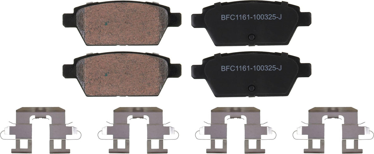 Motex Rear Brake Pads BFC1161 Compatible with 2006-2012 Ford Fusion, 2006-2013 Mazda 6, 2007-2012 Lincoln MKZ, 2006 Zephyr, 2006-2011 Mercury Milan