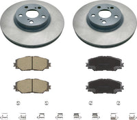 MOTEX Front Disc Brake Kit with Ceramic Pads for 2009-2019 Toyota Corolla, 2009-2013 Matrix, 2008-2014 Scion xD, 2009-2010 Pontiac Vibe (with 275mm Rotor)