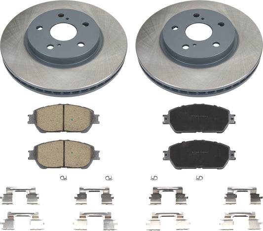 MOTEX Front Disc Brake Kit with Ceramic Brake Pads for 2004-2010 Toyota Sienna 2005-2006 Camry (with 296mm Rotor)