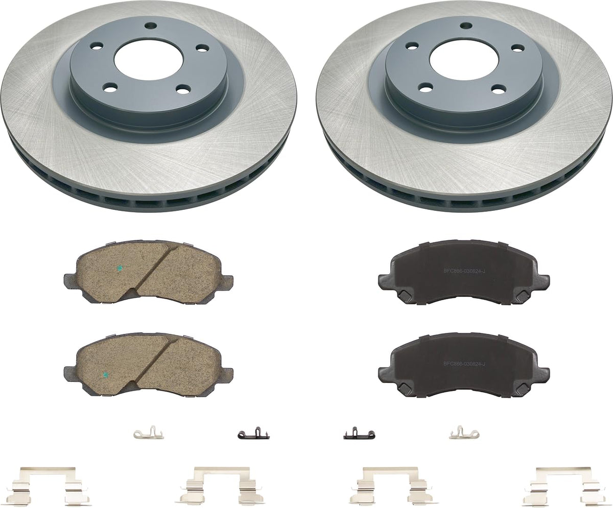 MOTEX Front Disc Brake Kit for Mitsu 07-20 Outlander 08-17 Lancer 11-21 Outl Sport 11-18 RVR, Jeep 07-17 Compass/Patriot, Chry 07-10 Sebring 11-14 200, Dodge 08-14 Avenger 07-12 Cal (with 294mm rotor)