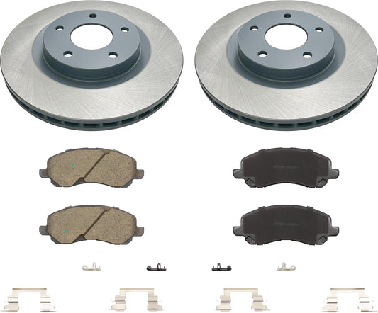 MOTEX Front Disc Brake Kit for Mitsu 07-20 Outlander 08-17 Lancer 11-21 Outl Sport 11-18 RVR, Jeep 07-17 Compass/Patriot, Chry 07-10 Sebring 11-14 200, Dodge 08-14 Avenger 07-12 Cal (with 294mm rotor)