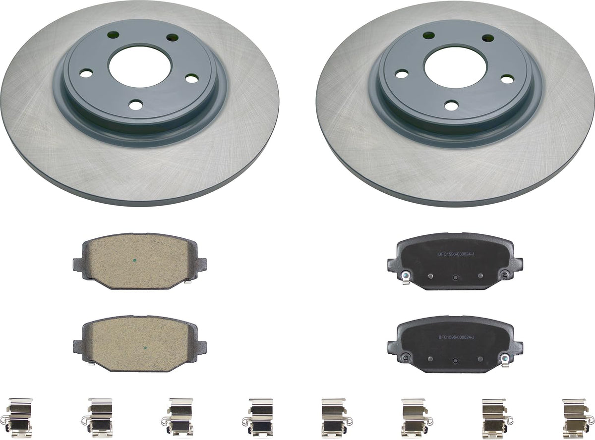 MOTEX Rear Disc Brake Kit with Ceramic Pads for 2012-2020 Dodge Journey, 2012-2020 Grand Caravan, 2012-2016 Chrysler Town & Country (with 328mm Rotor)