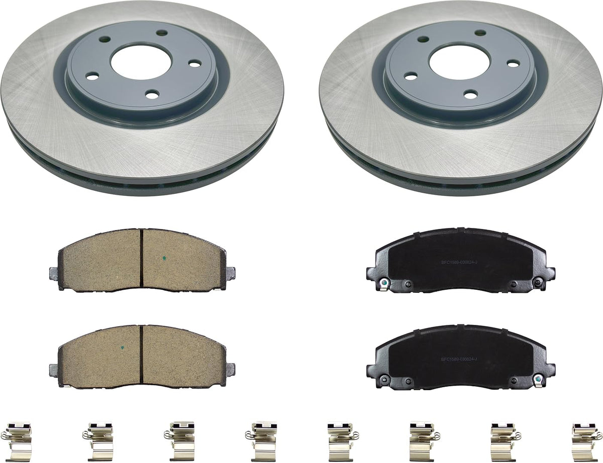 MOTEX Front Disc Brake Kit for 2012-2020 Dodge Journey, 2012-2020 Grand Caravan, 2017-2021 Chrysler Pacifica, 2011-2016 Town & Country, 2020-2021 Voyager, 2013-2014 VW Routan (with 330mm Rotor)