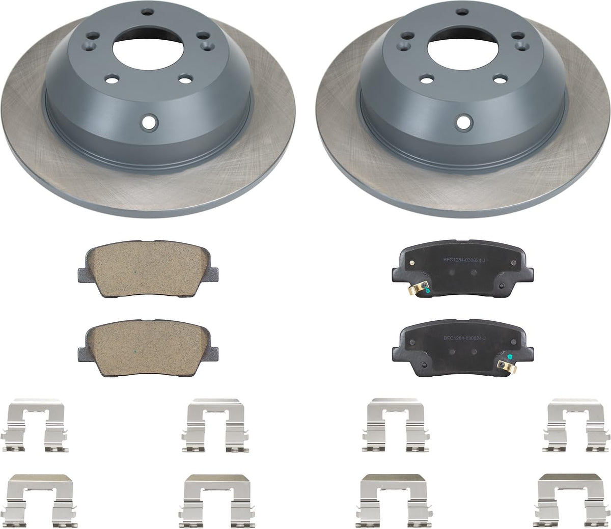 MOTEX Rear Disc Brake Kit with Ceramic Pads for 2010-2016 Hyundai Santa Fe, 2013-2019 Hyundai Santa Fe XL, 2013-2016 Hyundai Santa Fe Sport, 2011-2015 Kia Sorento (with 302mm Rotor)