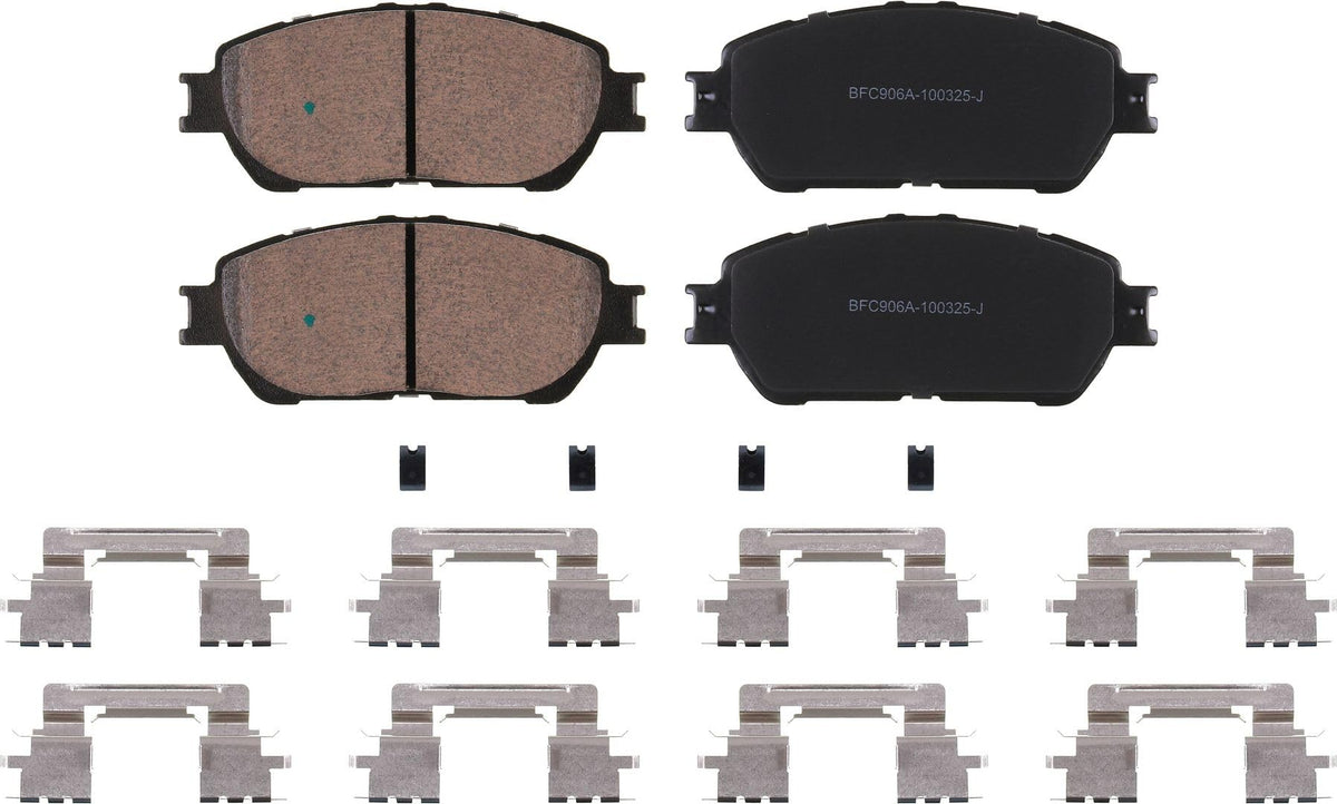 Motex Front Brake Pads BFC906A Compatible with 2005-2015 Toyota Tacoma RWD, 2004-2010 Sienna, 2004-2008 Solara, 2005-2007 Avalon, 2005-2006 Camry