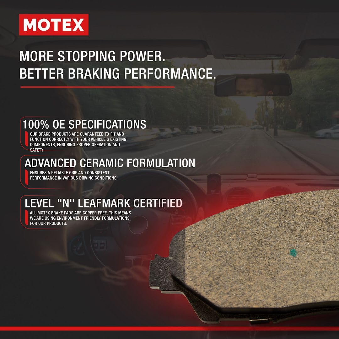 Motex Rear Brake Pads BFC1916 Compatible with 2019 Hyundai Santa Fe XL, 2017-2018 Santa Fe