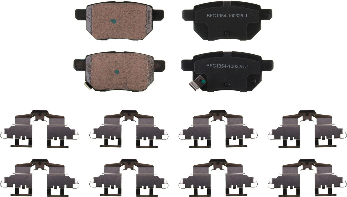 Motex Rear Brake Pads BFC1354 Compatible with 2019-2022 Toyota Prius, 2017-2022 Prius Prime, 2009-2010 2013-2020 Corolla, 2014-2018 Yaris, 2009-2013 Matrix FWD, 2011-2016 Scion tC, 2008-2015 xB