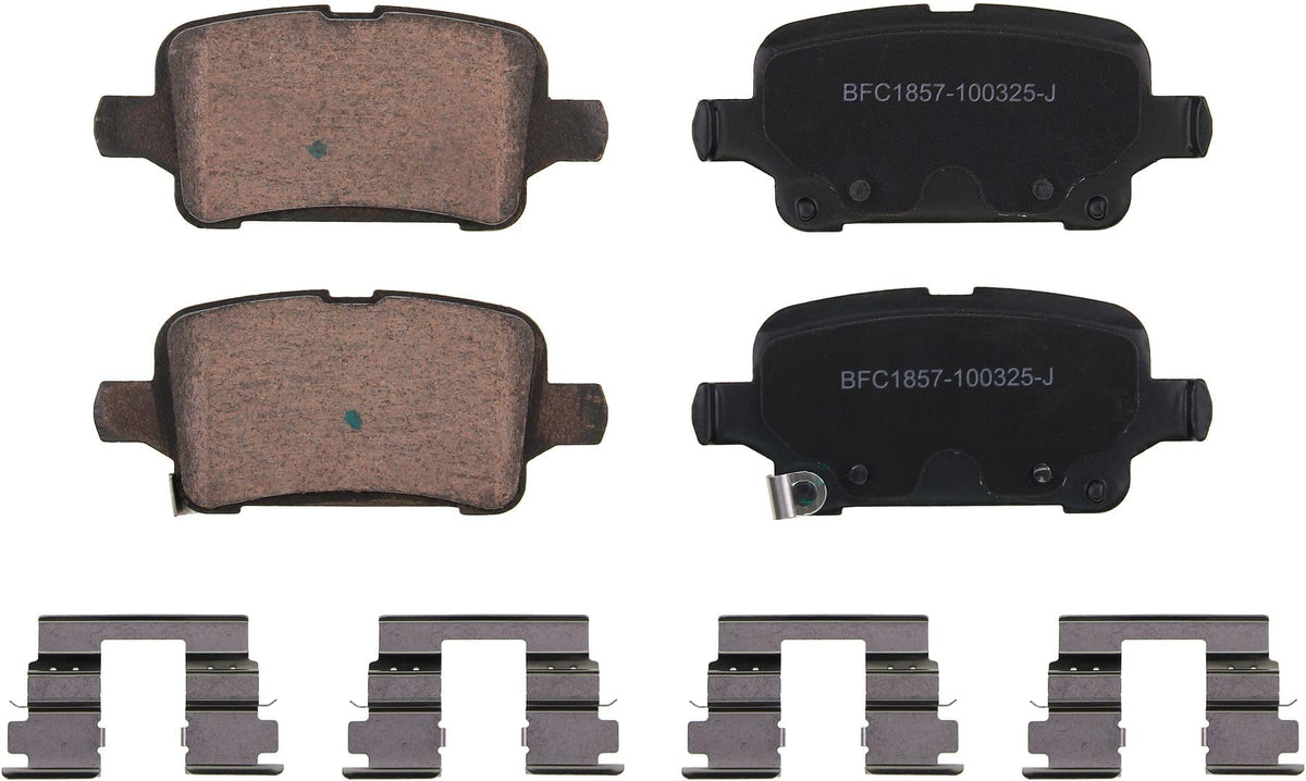 Motex Rear Brake Pads BFC1857 Compatible with 2017-2023 Chevrolet Bolt EV, 2022-2023 Bolt EUV, 2016-2019 Cruze, 2016-2019 Volt