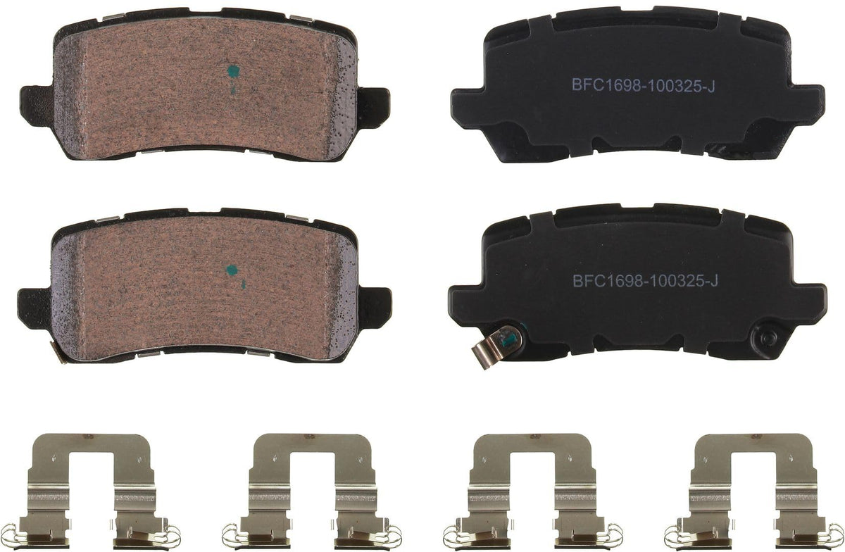 Motex Rear Brake Pads BFC1698 Compatible with 2014-2020 Acura RLX, 2015-2020 TLX