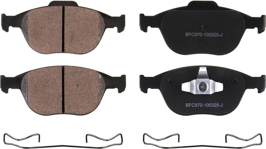 Motex Front Brake Pads BFC970 Compatible with 2010-2013 Ford Transit Connect, 2002-2004 Focus